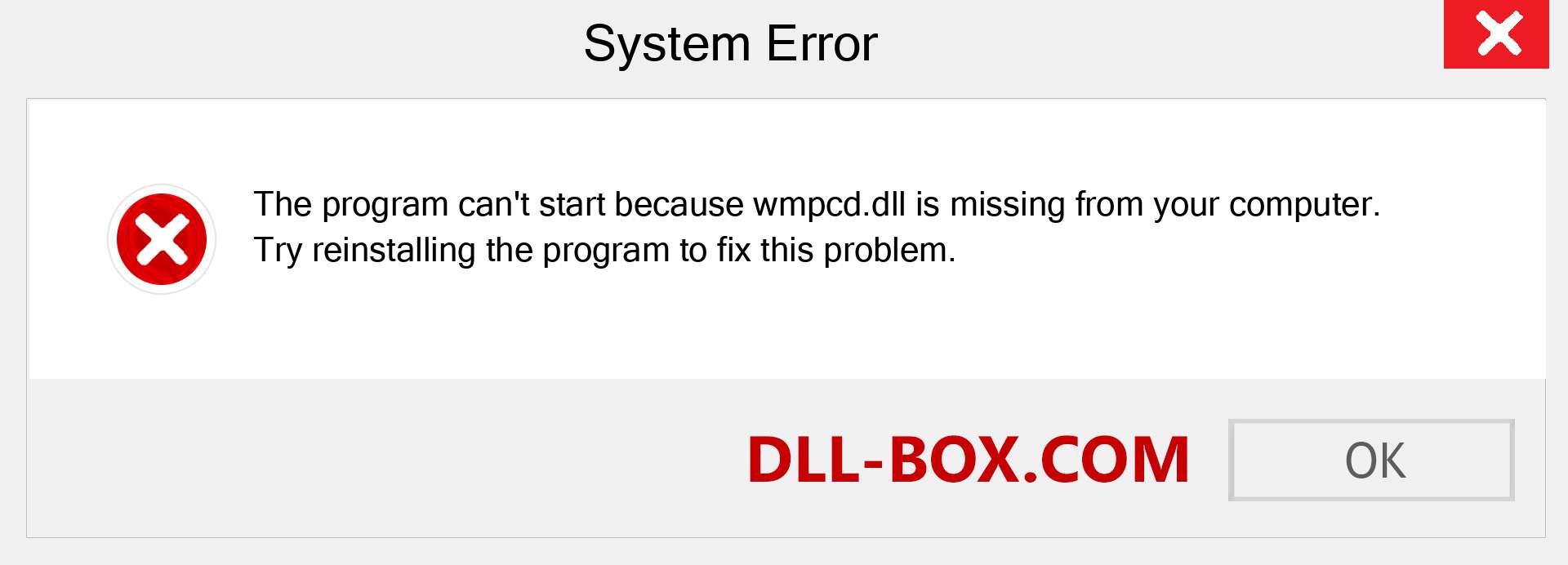  wmpcd.dll file is missing?. Download for Windows 7, 8, 10 - Fix  wmpcd dll Missing Error on Windows, photos, images