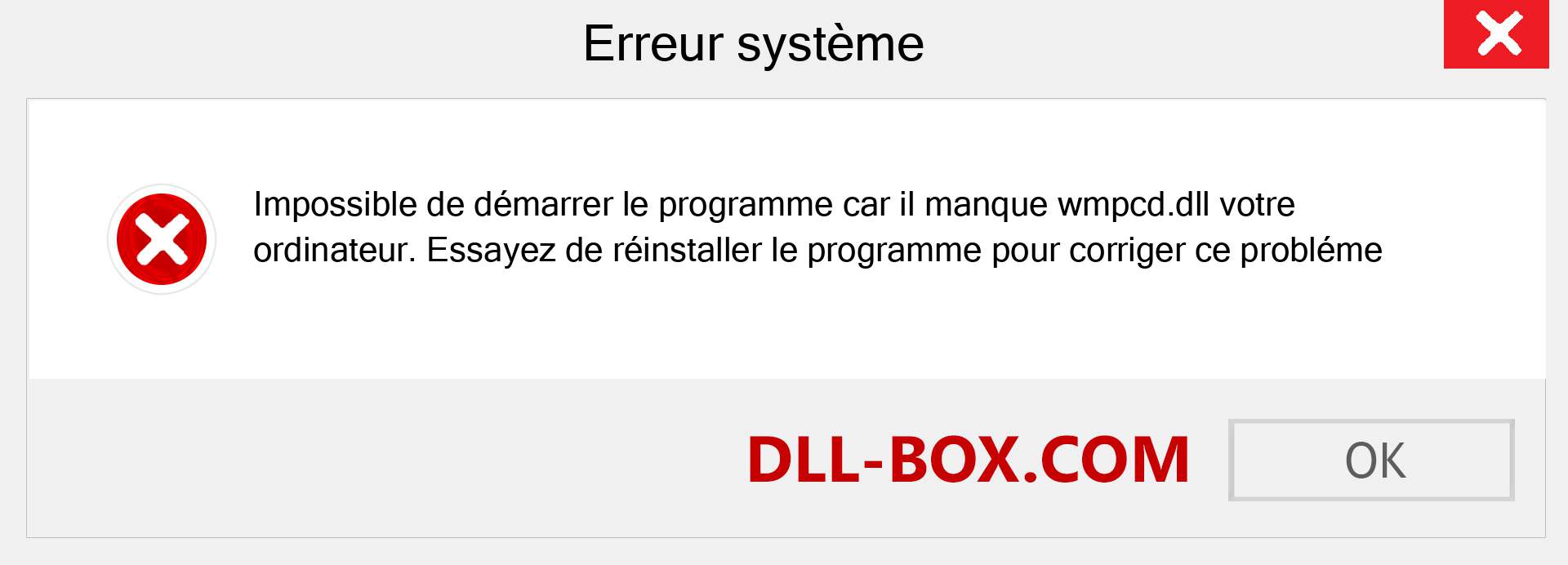 Le fichier wmpcd.dll est manquant ?. Télécharger pour Windows 7, 8, 10 - Correction de l'erreur manquante wmpcd dll sur Windows, photos, images