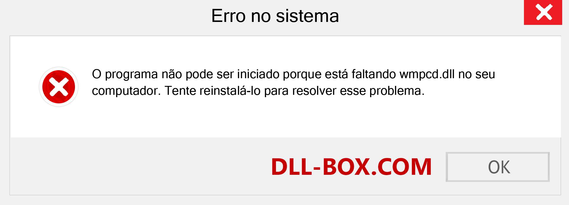 Arquivo wmpcd.dll ausente ?. Download para Windows 7, 8, 10 - Correção de erro ausente wmpcd dll no Windows, fotos, imagens